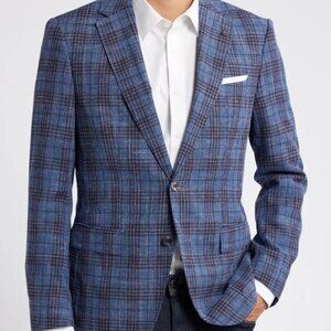Boss Hugo Boss Hutson Plaid Virgin Wool Blend Sport Coat